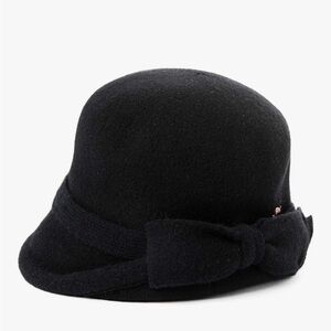 Womens 1920s Vintage Wool Felt Cloche Bucket Bowler Hat Winter Crushable M